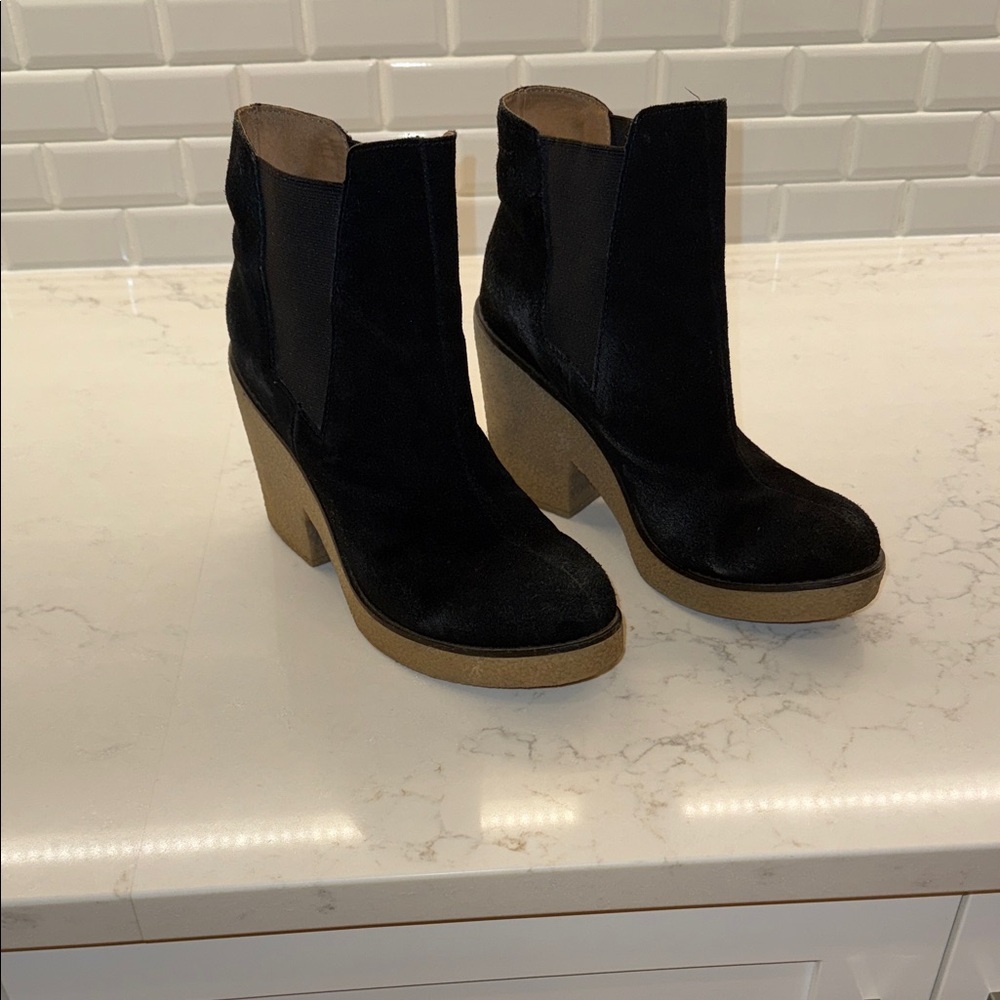 Black and Tan Suede look Women's Ankle Boots